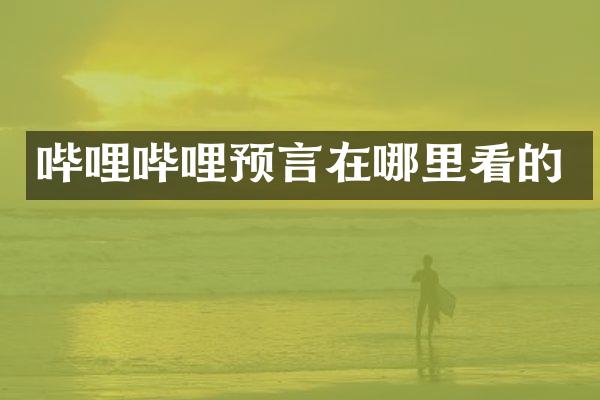 哔哩哔哩预言在哪里看的
