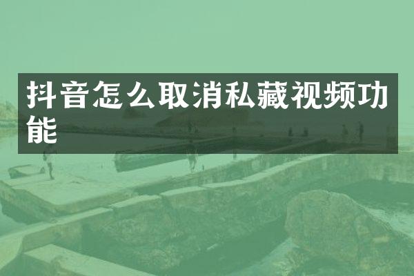 抖音怎么取消私藏视频功能
