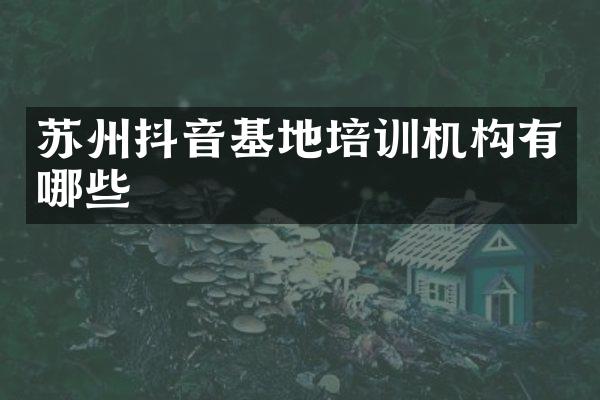 苏州抖音基地培训机构有哪些