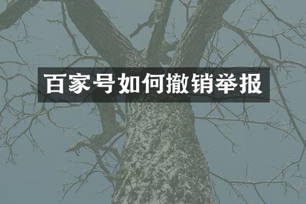 百家号如何撤销举报