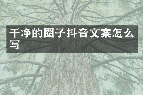干净的圈子抖音文案怎么写