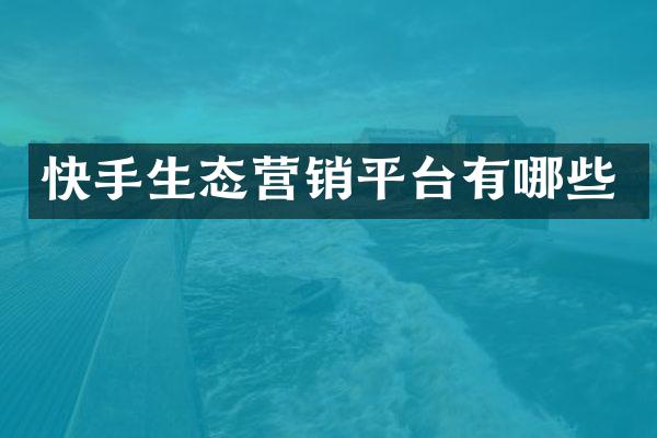 快手生态营销平台有哪些