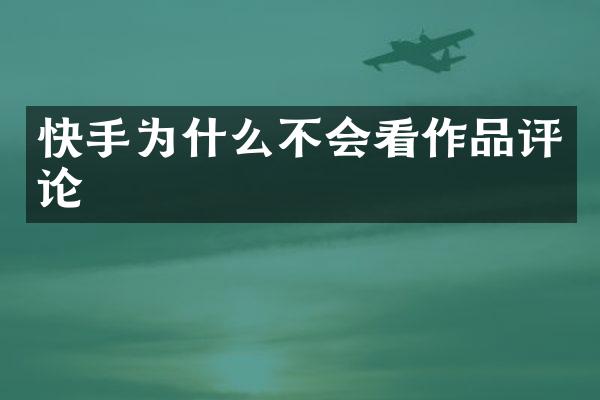 快手为什么不会看作品评论