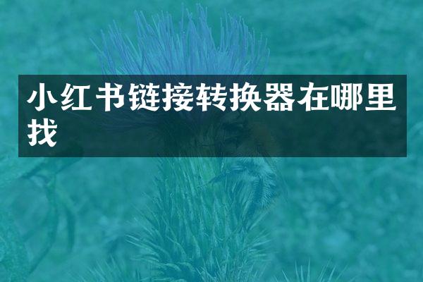 小红书链接转换器在哪里找