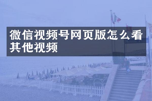 微信视频号网页版怎么看其他视频