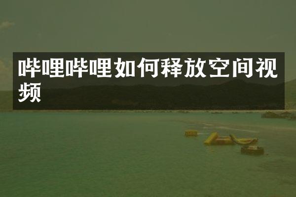 哔哩哔哩如何释放空间视频