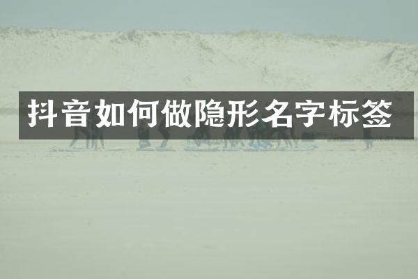 抖音如何做隐形名字标签