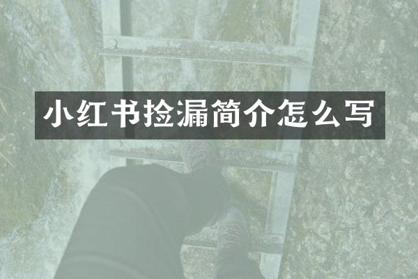 小红书捡漏简介怎么写