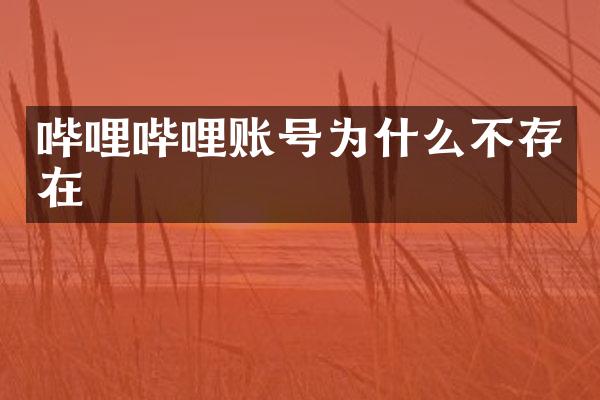 哔哩哔哩账号为什么不存在
