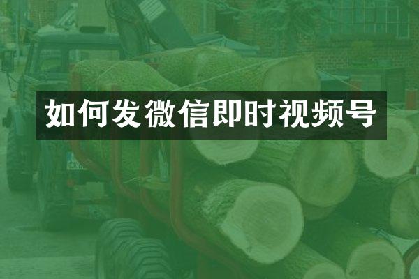 如何发微信即时视频号