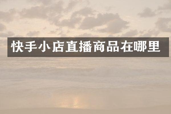 快手小店直播商品在哪里