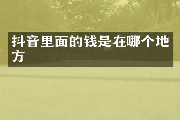 抖音里面的钱是在哪个地方