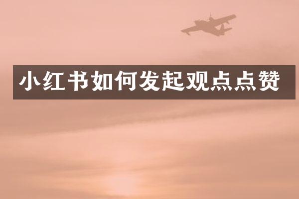 小红书如何发起观点点赞