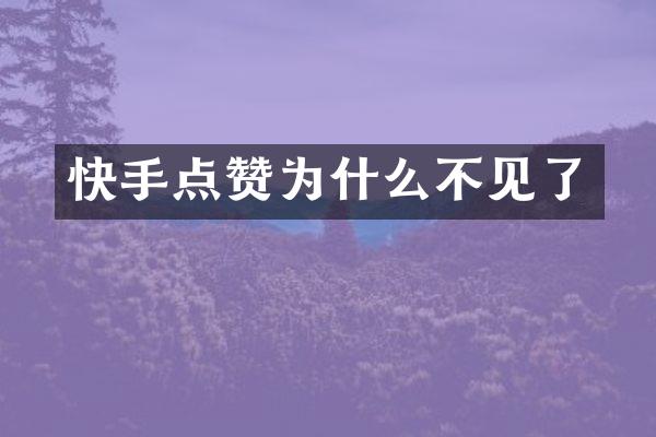 快手点赞为什么不见了