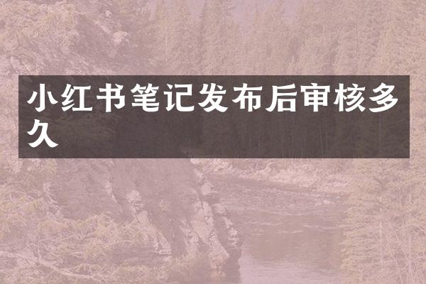 小红书笔记发布后审核多久