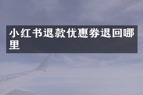 小红书退款优惠券退回哪里