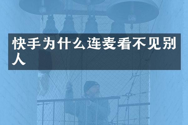 快手为什么连麦看不见别人