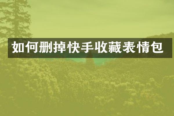 如何删掉快手收藏表情包
