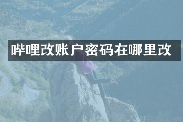 哔哩改账户密码在哪里改