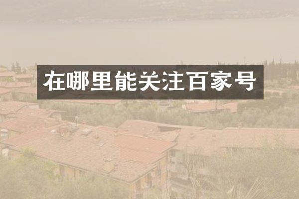 在哪里能关注百家号
