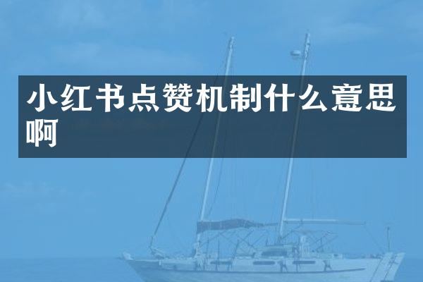 小红书点赞机制什么意思啊