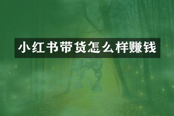 小红书带货怎么样赚钱