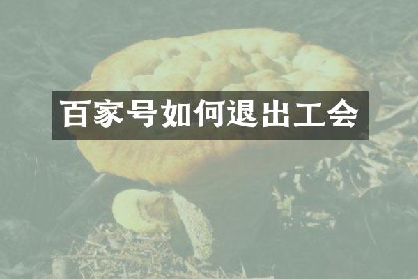 百家号如何退出工会