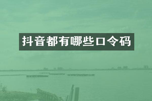 抖音都有哪些口令码
