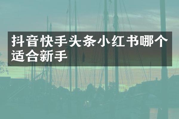 抖音快手头条小红书哪个适合新手