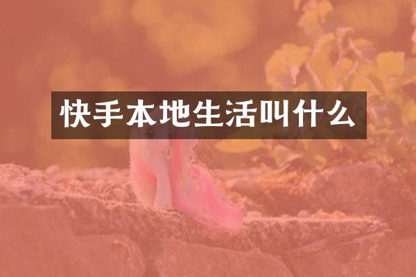 快手本地生活叫什么