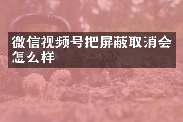 微信视频号把屏蔽取消会怎么样