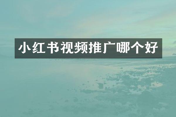 小红书视频推广哪个好