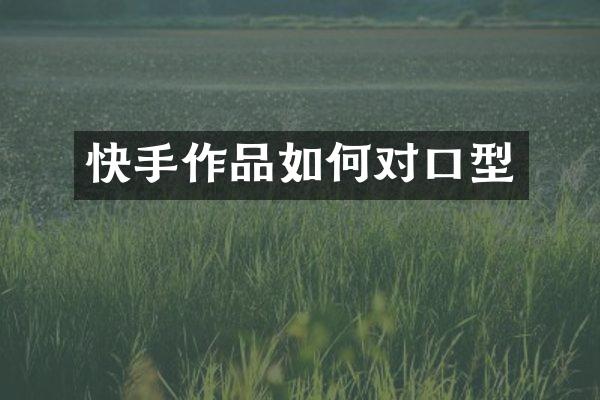 快手作品如何对口型