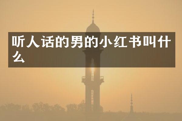 听人话的男的小红书叫什么