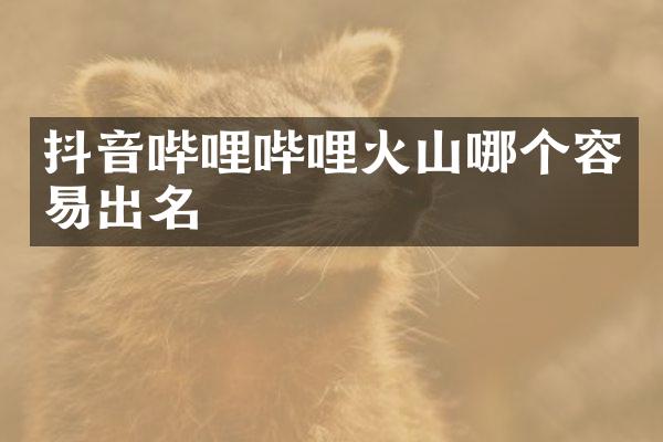 抖音哔哩哔哩火山哪个容易出名