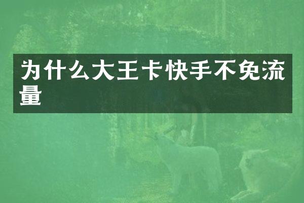为什么大王卡快手不免流量