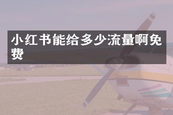 小红书能给多少流量啊免费
