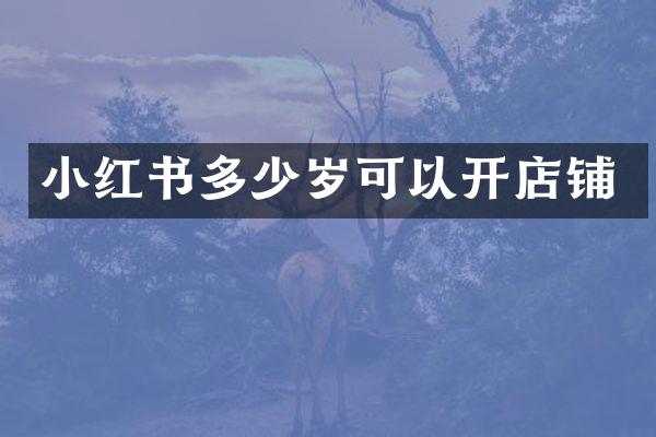 小红书可以开店铺