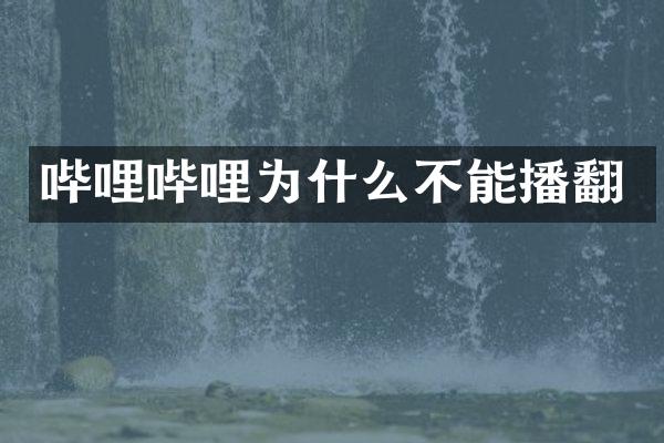 哔哩哔哩为什么不能播翻