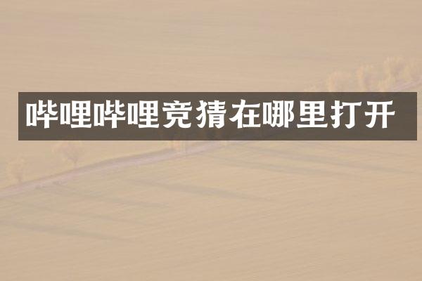 哔哩哔哩竞猜在哪里打开