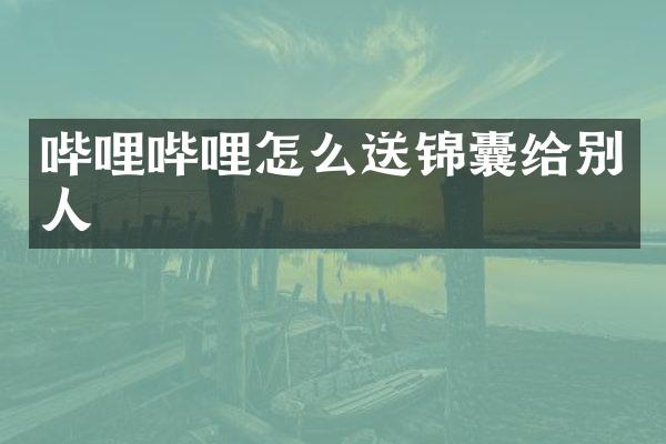 哔哩哔哩怎么送锦囊给别人