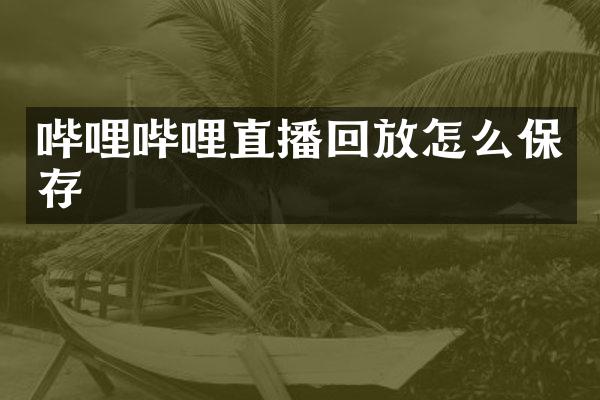 哔哩哔哩直播回放怎么保存