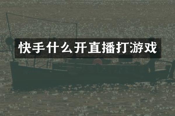 快手什么开直播打游戏