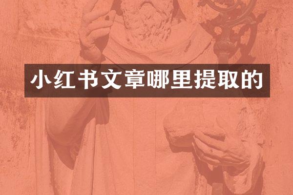 小红书文章哪里提取的