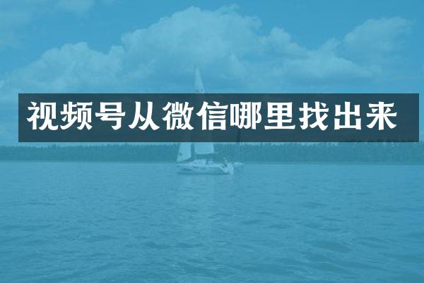 视频号从微信哪里找出来