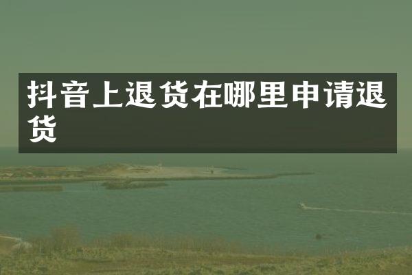 抖音上退货在哪里申请退货