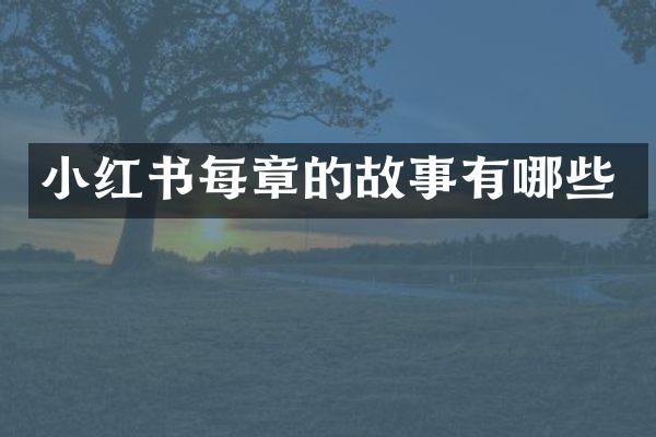 小红书每章的故事有哪些