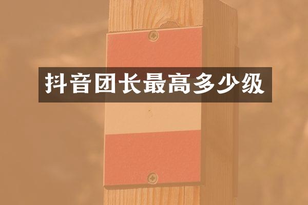 抖音团长最高多少级