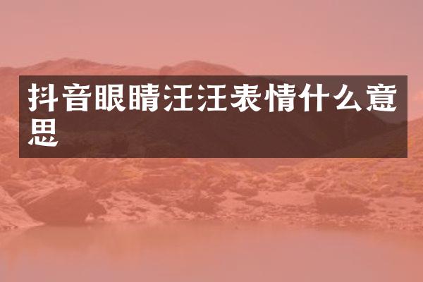 抖音眼睛汪汪表情什么意思