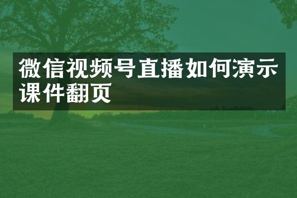 微信视频号直播如何演示课件翻页